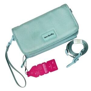 Vera Bradley Blue RFID‎ Wristlet Wallet Crossbody Bag